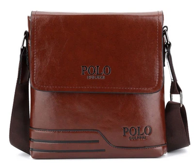 Сумка мужская через плечо Polo Premium Темно-коричневый