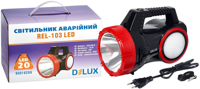 Аварийный светильник с аккумулятором DELUX REL-103 10W 900lm 6500K 20LED (90018289)