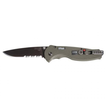 Ніж SOG Flash I Black Blade серрейтор Olive (STGFSA-97)