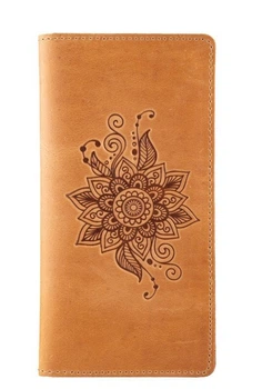 Кожаный бумажник Hi Art WP-02 Shabby Honey Mehendi Classic Рыжий