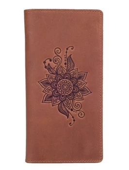 Кожаный бумажник Hi Art WP-05 Shabby Cumaru Mehendi Classic Коричневый