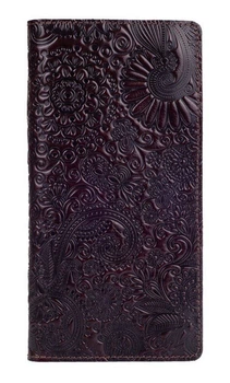 Кожаный бумажник Hi Art WP-02 Crystal Brown Silk Mehendi Art Коричневый