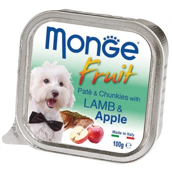 MONGE DOG FRUIT паштет c ягненком и яблоком 100 г (70013222)