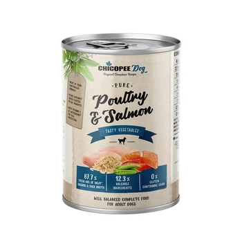 Консерва для дорослих собак птиця з лососем Chicopee Dog Adult Pure Poultry & Salmon 400 г