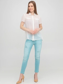 Демисезонные зауженные, укороченные джинсы Desigual 73P2JC9 XS (79290XS) Бирюзовый