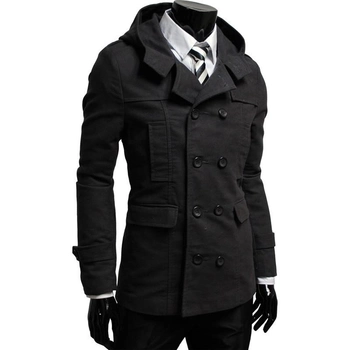 Тренч пальто мужское демисезонное Like черный 8419-7