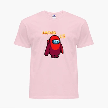 Футболка детская Амонг Ас Красный (Among Us Red) (25186-2411) 158-164 см Хлопок Красный