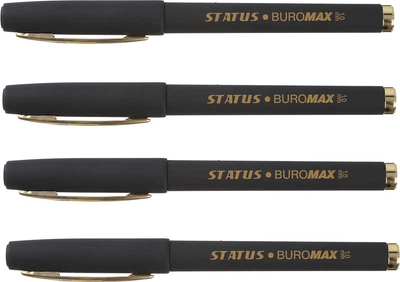 Набор гелевых ручек Buromax Status Синий 1.0 мм Черный корпус 4 шт (BM.8337-01.Z)