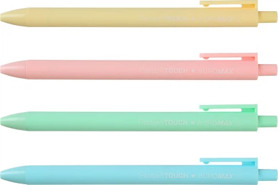 Набір автоматичних кулькових ручок Buromax Pastel Синій 0.5 мм Різнобарвний корпус 4 шт. (BM.8242.Z)