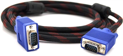 Кабель Merlion VGA 3+4, 5.0 м, male to male (папа-папа), OD-8.2 мм, 2 феррита (YT-VGA(M)/(M)3+4NY-5.0m)