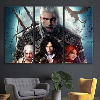 Картина Ведьмак ,The Witcher 2 90*60 (30*60,30*60 ,30*60 ) (Код товара: idea-53)