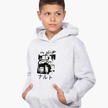 Худи детский Наруто (Naruto) Светло-серый меланж (9298-3045) 116 см