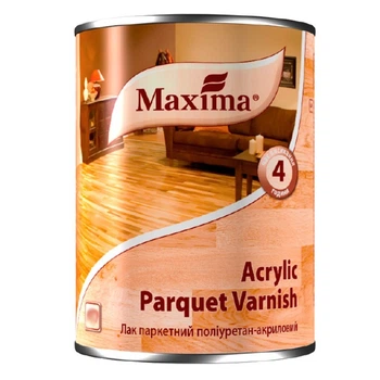 Лак паркетный полиуретан-акриловый Acrylic parquet varnish Maxima глянцевый 20л