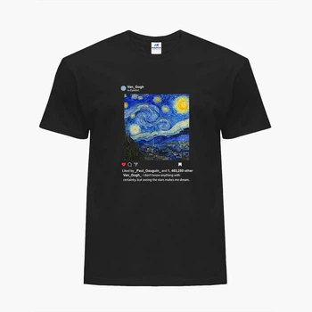 Футболка мужская Винсент Ван Гог Звёздная ночь Инстаграм (Vincent van Gogh Starry night Instagram) (9223-2965-2) M Черная