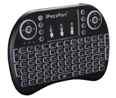 Беспроводная мини-клавиатура Primo I8 Rus с тачпадом и подсветкой - Black