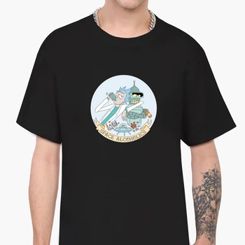 Футболка мужская Рик и Бендер Футурама и Рик и Морти (Rick and Bender Futurama and Rick and Morty) (9223-2081-5) XXL Черная