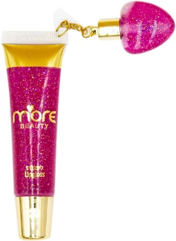 Блеск для губ More Beauty 103-Transparent pink glitter алый 10 мл (7290005428876)