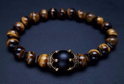 Браслет Primo Antique crown (античная корона) - Brown Primo золотой|коричневый|черный