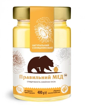 Подсолнечный мед ТМ Правильный мед с/б 400г