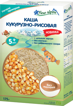 Дитяча безмолочна каша Fleur Alpine Кукурудзяно-рисова 175 г (4006303005663)