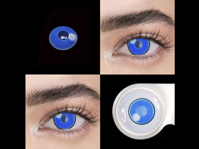 Кольорові контактні лінзи BauTech Оригінальні 1 пара. Крейзі лінзи для косплею Синій (1010-328-04)