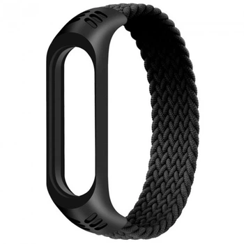 Тканинний монобраслет Braided Solo Loop MRK для фітнес браслета Xiaomi Mi Band 6/5/4/3 (L) 170mm чорний (mrk2826)
