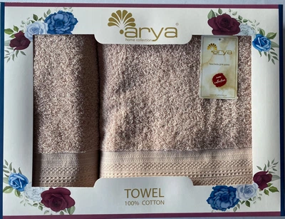 Набор полотенец Arya Touch Жаккард 2 шт Пудровый (8680000001089)