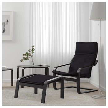 Кресло IKEA (ИКЕА) POÄNG Knisa черно-коричневое черное (592.408.28)