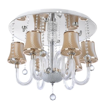 Люстра потолочная с абажуром классическая с подсветкой BCL-496S/6 E14 + LED AMB Brille 22-576