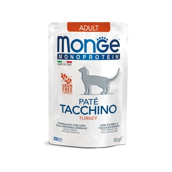 М'ясний паштет Monge Cat Monoprotein Adult для дорослих котів з індичкою 85 гр
