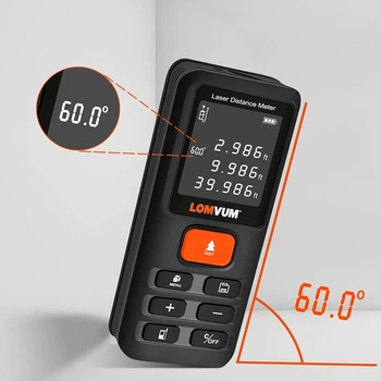 Дальномер електронная лазерная рулетка LOMVUM E40 (50м) с електронным уровнем