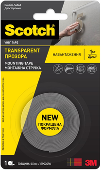 Двусторонняя акриловая клейкая лента 3M Scotch VHB 6 мм х 2 м 0.5 мм Прозрачная комплект 3 упаковки (5904-F-6-2.0)