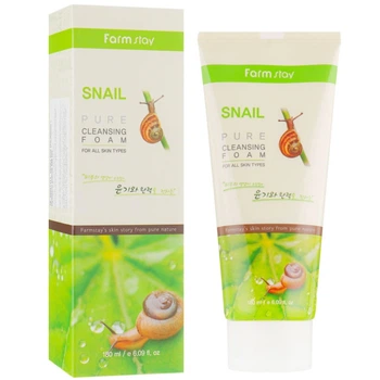 Пінка для вмивання обличчя з муцином равлики Farmstay Snail Pure Cleansing Foam 180 мл (8809480770852)