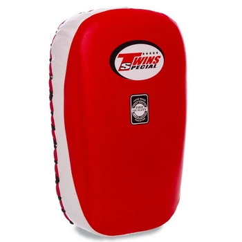 Макивара прямая кожаная тай-пэд Twins Special 6635 размер 18x31x7см Red-White