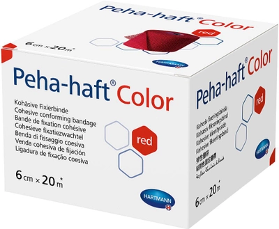 Бинт когезивный фиксирующий Hartmann Peha-haft Color красный 6 см x 20 м 1 шт (9324602)