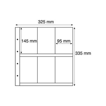 Лист до альбому MAXIMUM, 6 ячеєк 96*145 мм, Leuchtturm