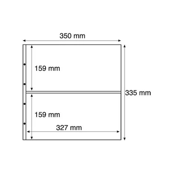 Лист до альбому MAXIMUM, 2x2 ділень по 327x159 мм, чорний, Leuchtturm