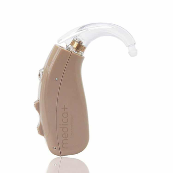 Универсальный слуховой аппарат Medica-Plus sound control 13.0 Цифровой заушный усилитель с регулятором громкости Original Бежевый