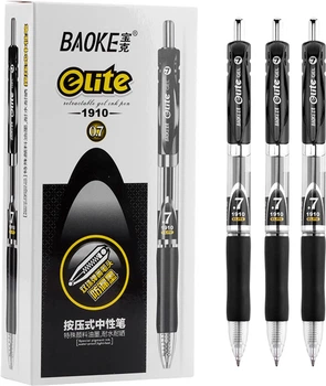 Упаковка гелевых ручек Baoke Elite 0.7 мм Черная 12 шт (PC1910-black)