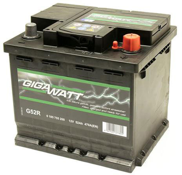 Автомобильный аккумулятор Gigawatt 52 Ah (+/-) (GW 0185755200)