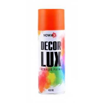 Акриловая флуоресцентная спрей-краска NOWAX Decor Lux 450 мл оранжевый (ORANGE) STM02132