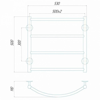 Полотенцесушитель электрический DEFFI Классик П5 500x500 Еп правосторонний хром (ДК 50.50.5 ЕП)