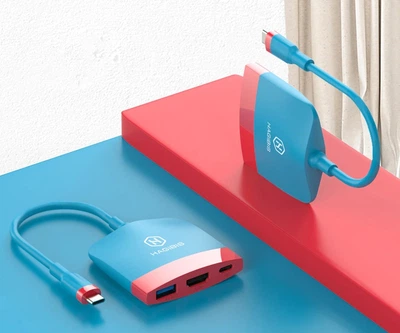 Адаптер переходник HAGIBIS USB Hub Type-C 3.1 - HDMI для Steam Deck / Oled / Red-Blue
