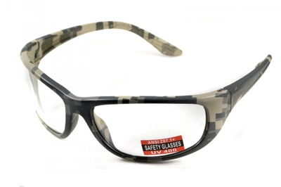Балістичні окуляри Global Vision Hercules-6 digital camo clear прозорі в замасковані оправі