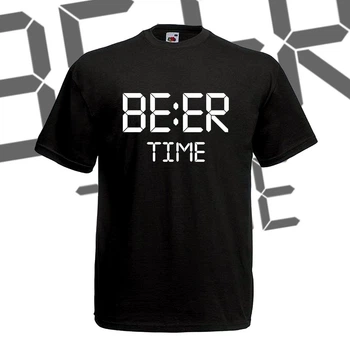 Футболка GBI "Beer Time" прямая классика, черный, хлопок, L, ФЧ-0086