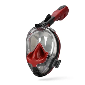Маска для сноркелинга TheNice EasyBreath-III M2101 на все лицо для дайвинга L / XL Красно-черной (SUN2782)