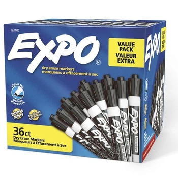 Набор маркеров для досок сухого стирания EXPO Low Odor Dry Erase Markers Чорные 36 шт. (1920940)
