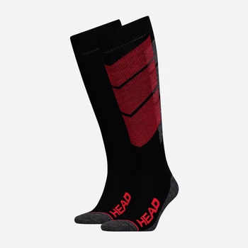 Термоноски демисезонные спортивный HEAD Unisex Ski Graphic Kneehigh 791005001-118 35-38 Красный/Серый (8718824742151)