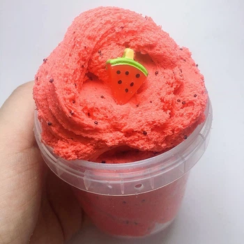 Slime з шармом кавун і чорними кульками (слайм лизун) Marpiel MS190B червоний 120 мл