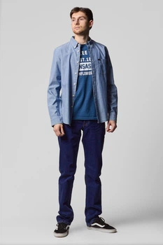 Рубашка Lee Button Down Shirt Regular Fit (L880KYLH) Голубой S-00
